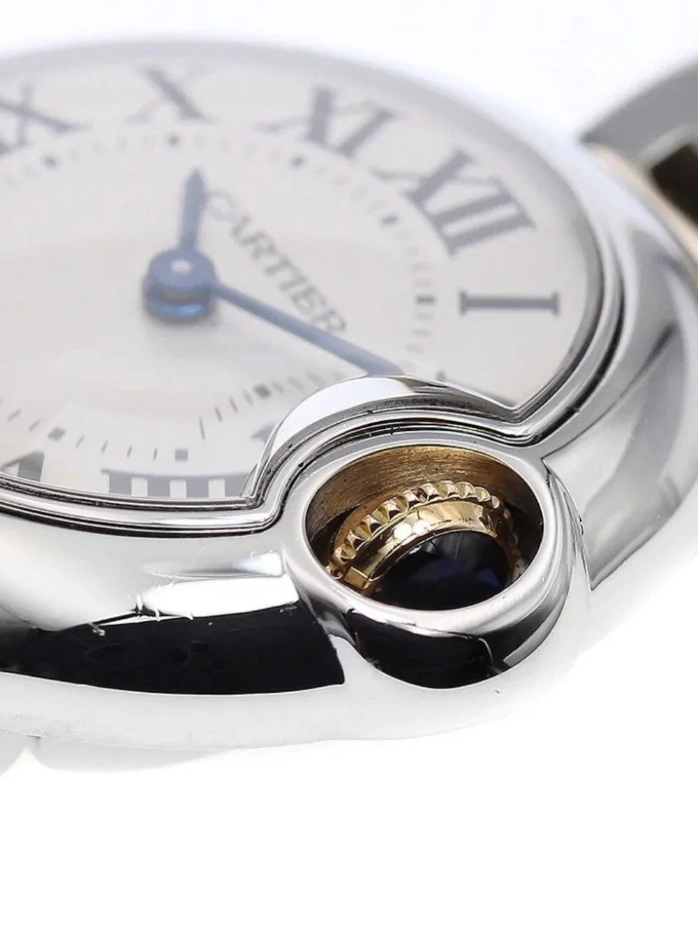 CARTIER Baron blue SM W69007Z3 Silver Dial Quartz Ladies Watch_966206
